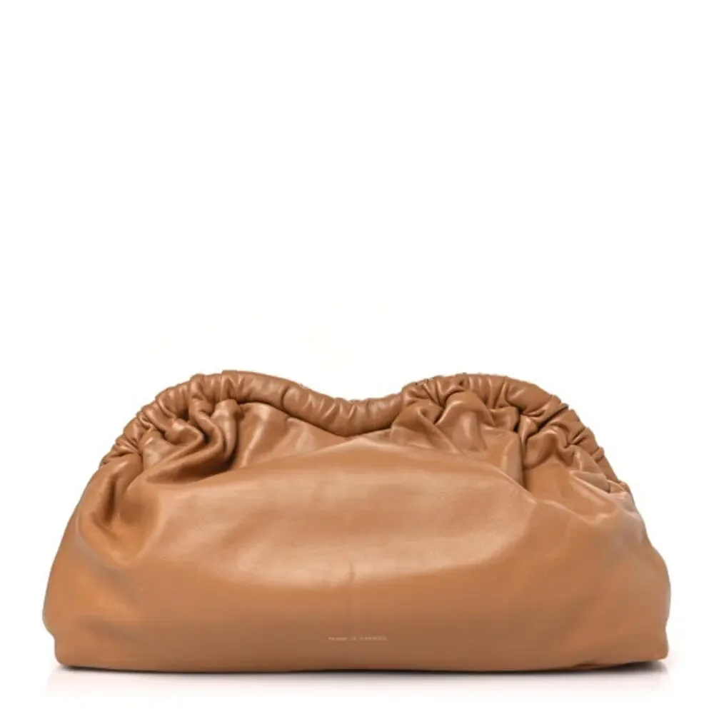 MANSUR GAVRIEL Caramel Tan Lambskin Cloud Clutch Ruched Top Bag Clutch Purse